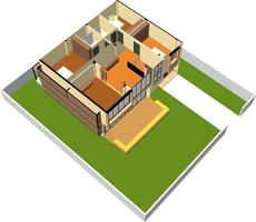 3D illustration of building project vector