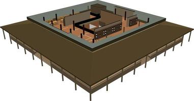 3D illustration of building project vector