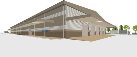 3D illustration of building project vector