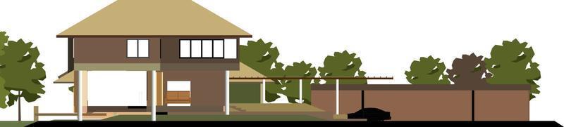 3D illustration of building project vector