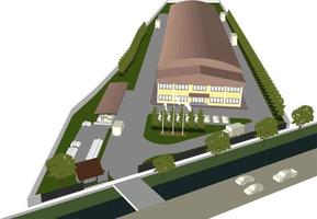 3D illustration of building project vector