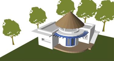 3D illustration of building project vector