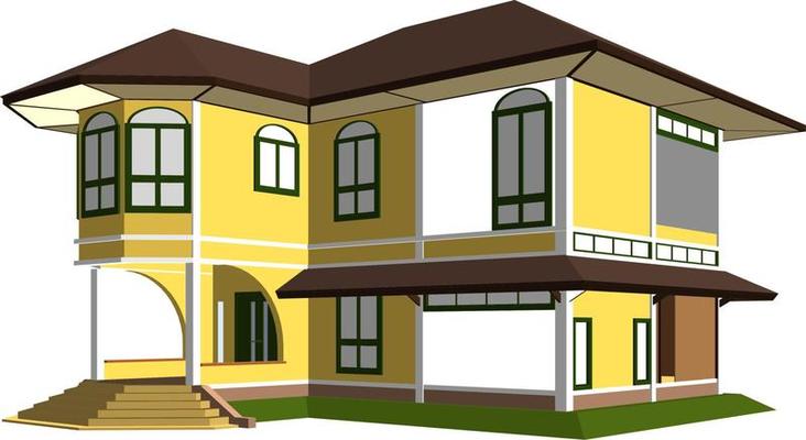 3D illustration of building project