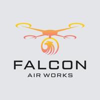 Air works and eagle circle logo vector