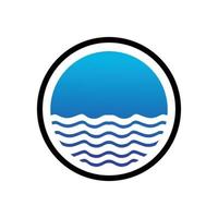 template beach wave logo design vector