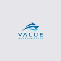 Value investor Vector logo design template idea and inspiration