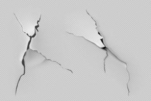 Crack of paint or paper on gray background vector