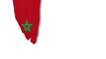maroc suspendu drapeau en tissu agitant dans le vent rendu 3d, fête de l'indépendance, fête nationale, clé chroma, sélection luma matte du drapeau video