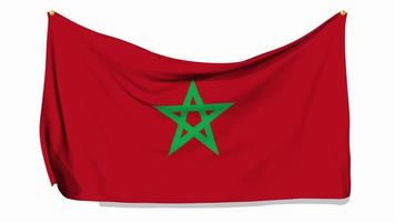 drapeau du royaume du maroc agitant et épinglé sur le mur, rendu 3d, chroma key, luma matte video