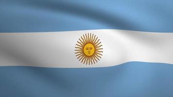 argentine agitant le drapeau animation de fond. boucle d'animation 3d transparente. graphique de mouvement video