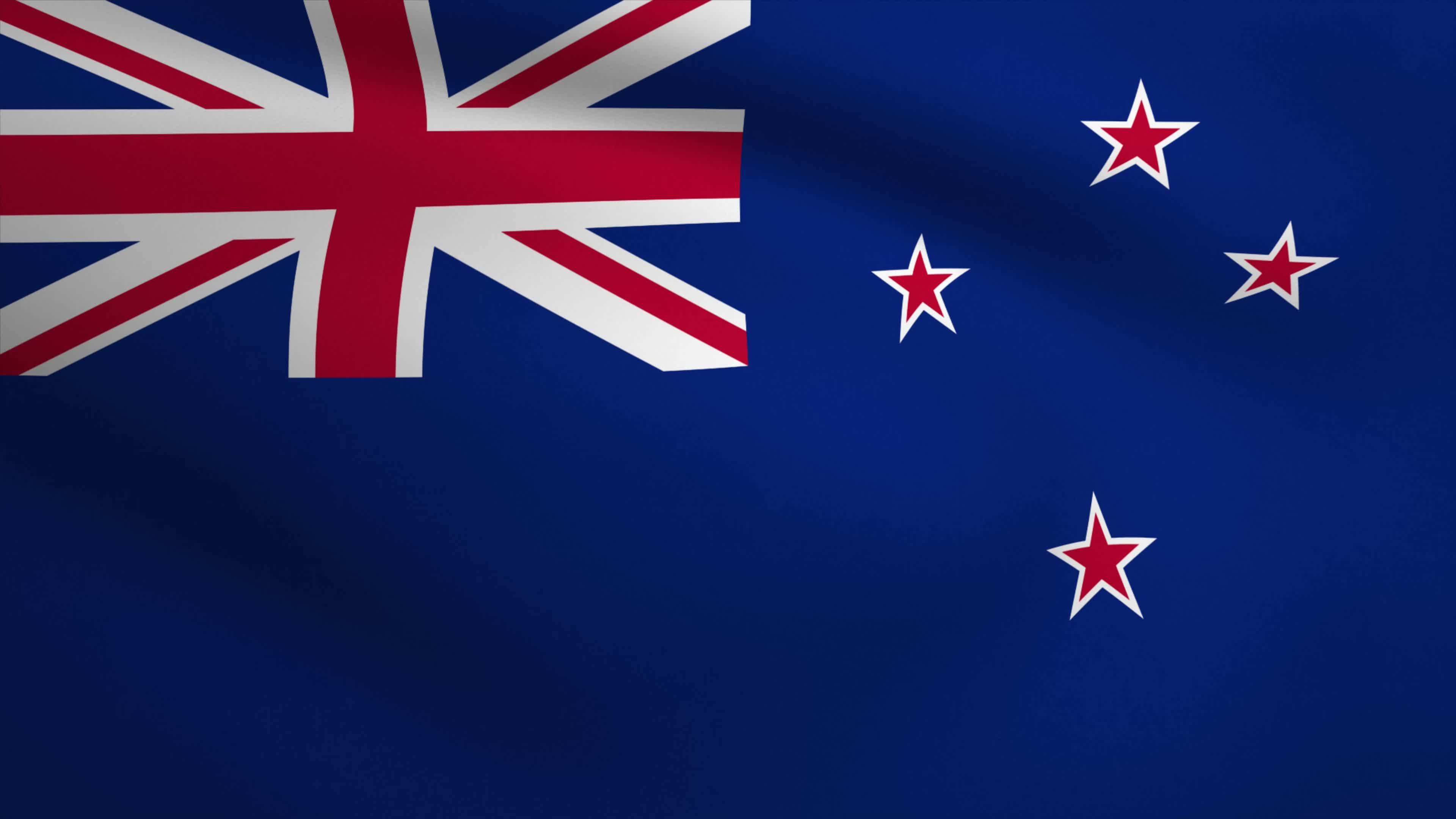 New Zealand Waving Flag Background Animation. Looping seamless 3D