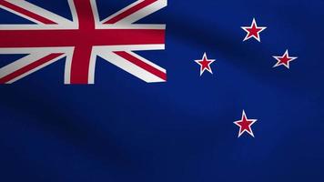 New Zealand Waving Flag Background Animation. Looping seamless 3D animation. Motion Graphic video