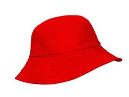 red bucket hat isolated on white background photo