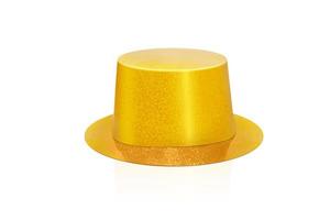Yellow party hat isolated on the white background, clipping path. photo