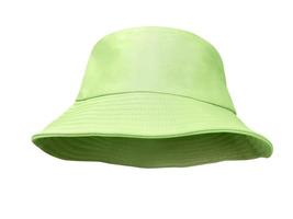 green bucket hat isolated on white background photo