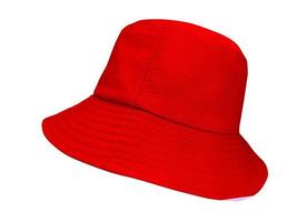 sombrero de cubo rojo aislado sobre fondo blanco foto