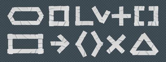 Adhesive tape signs set on gray background vector