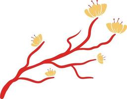 ilustración de rama de árbol chino vector