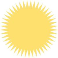 Bright yellow sun sticker vector