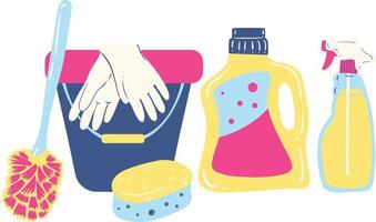 Cleaning set illustration vector