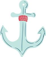 Blue anchor illustration vector