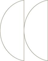 Monoline half circle illustration vector