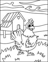 Printable Farm Animal Coloring Pages For Kids vector