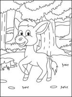 Horse Coloring Pages For Kids - Coloring Boook vector