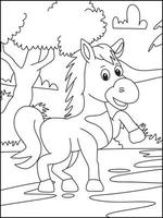 Horse Coloring Pages For Kids - Coloring Boook vector