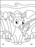 Horse Coloring Pages For Kids - Coloring Boook vector