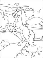 Horse Coloring Pages For Kids - Coloring Boook vector