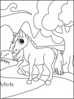 Horse Coloring Pages For Kids - Coloring Boook vector