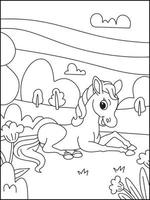 Horse Coloring Pages For Kids - Coloring Boook vector