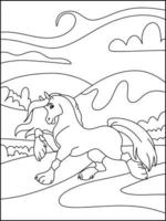 caballo para colorear para niños - libro para colorear vector