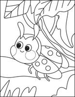 Cute Insects Coloring Pages For Kids vector