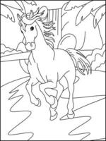 Horse Coloring Pages For Kids - Coloring Boook vector