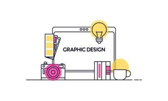 Abstract linear of graphic design, web design and development concepts. Elements for mobile and web applications. vector