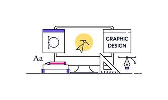 Abstract linear of graphic design, web design and development concepts. Elements for mobile and web applications. vector