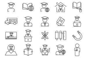 Education illustration icon set. International education day. Line icon style. Simple vector design editable