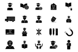 Education illustration icon set. International education day. glyph icon style. Simple vector design editable