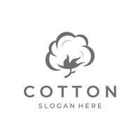 Logo design natural organic soft cotton flower plant for business, textile,clothing and beauty. vector