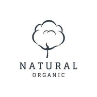 Logo design natural organic soft cotton flower plant for business, textile,clothing and beauty. vector