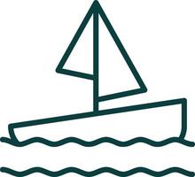 Sailing Boat Vector Icon Design