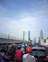 traffic jam on the highway photo