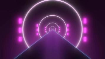 Abstract glowing neon retro tunnel round bright shiny multicolored beautiful. Abstract background. Video in high quality 4k, motion design