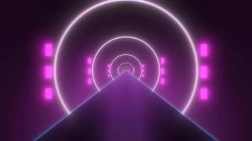 Abstract glowing neon retro tunnel round bright shiny multicolored beautiful. Abstract background. Video in high quality 4k, motion design