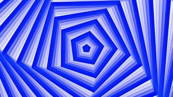 estrella del pentágono de giro en negrita azul geométrica plana simple en bucle de fondo blanco. video