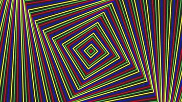 Color spin square simple flat geometric on dark grey black background loop. video