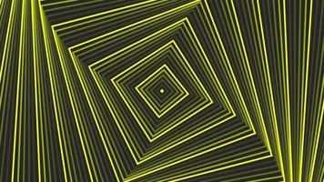 Yellow spin square simple flat geometric on dark grey black background loop. video