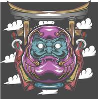 Daruma and sake tshirt design, vector design and logo design, suitable for tshirt